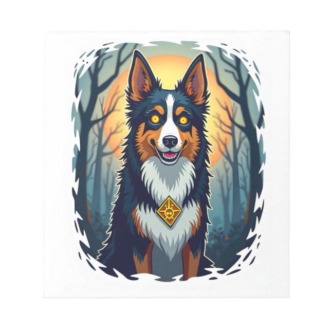 Bloco De Notas Crawlar do Collie Amaldiçoado (Frente)