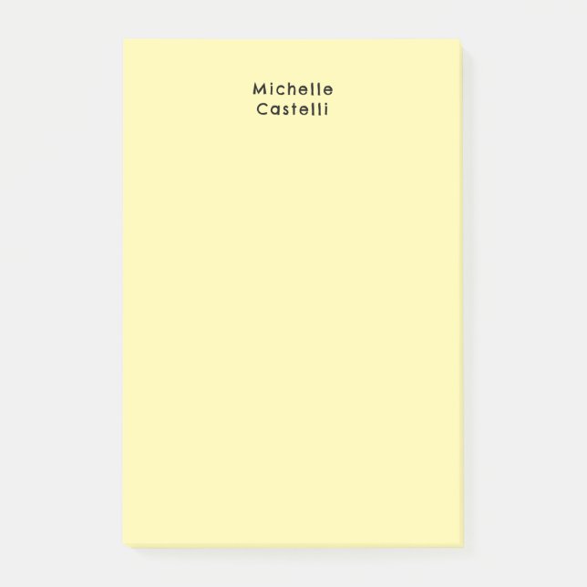 Bloco De Notas Cream Cor Professional Clássico Único Seu Nome (Frente)