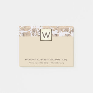 Bloco De Notas Cream Marble Executive Monograma