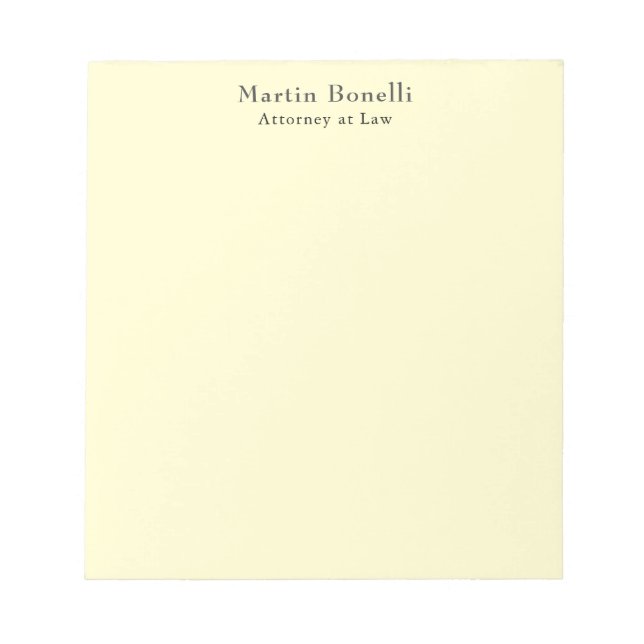 Bloco De Notas Cream Unique Classic Personalized Custom Own Name (Frente)