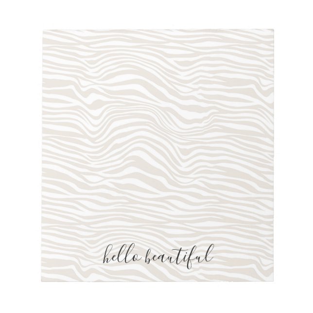 Bloco De Notas Cream Zebra Print (Frente)