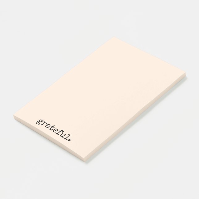 Bloco De Notas creme tipográfico agradecido (Inclinado)