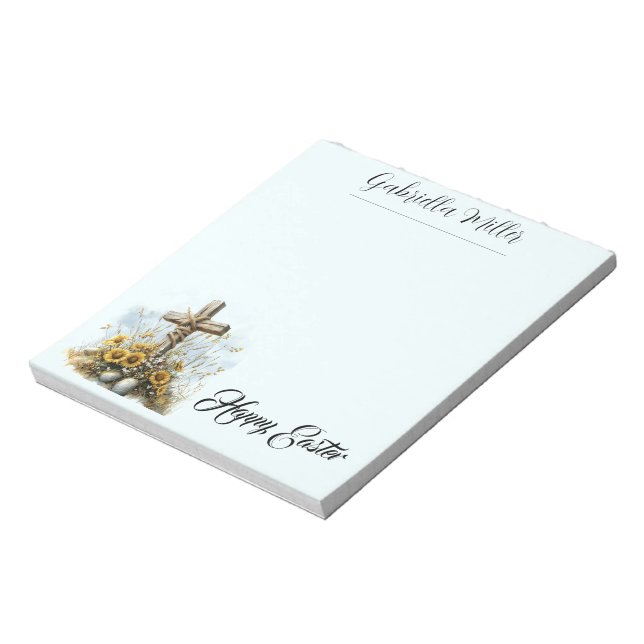 Bloco De Notas Crença de Primavera & Saudação de Páscoa Floral (Invertido)