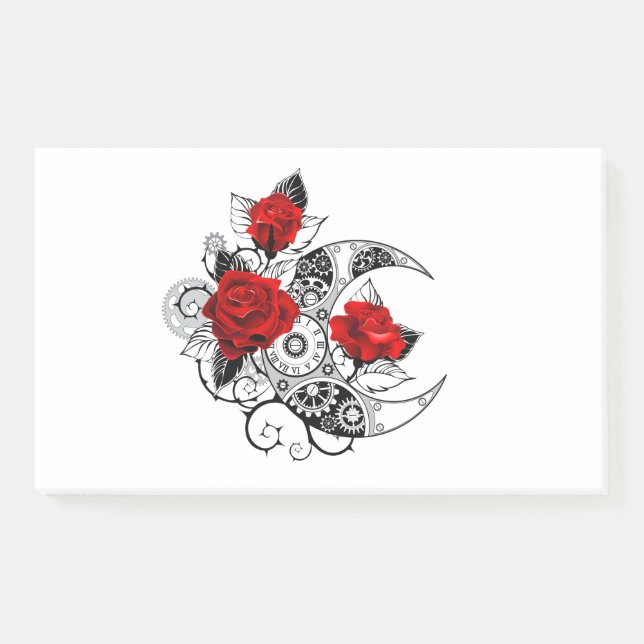 Bloco De Notas Crescente Mecânico com Rosas vermelhas (Frente)