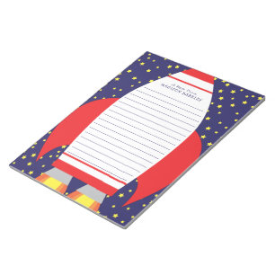 Bloco De Notas Crianças Espaço Foguete Nave Papel de carta Pess