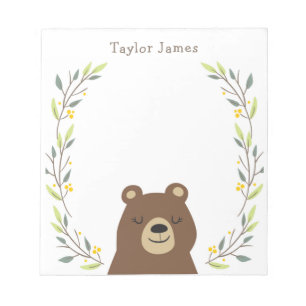 Bloco De Notas Crianças: Urso de Madeira Notepad