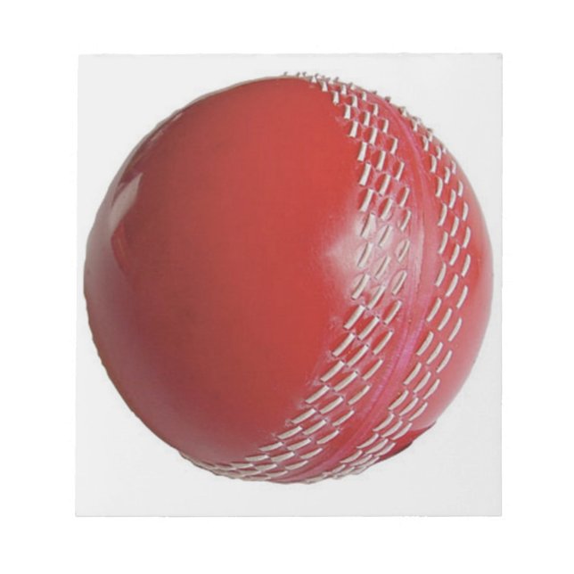 Bloco De Notas Cricket Ball Red Personalize Com Seu Nome (Frente)