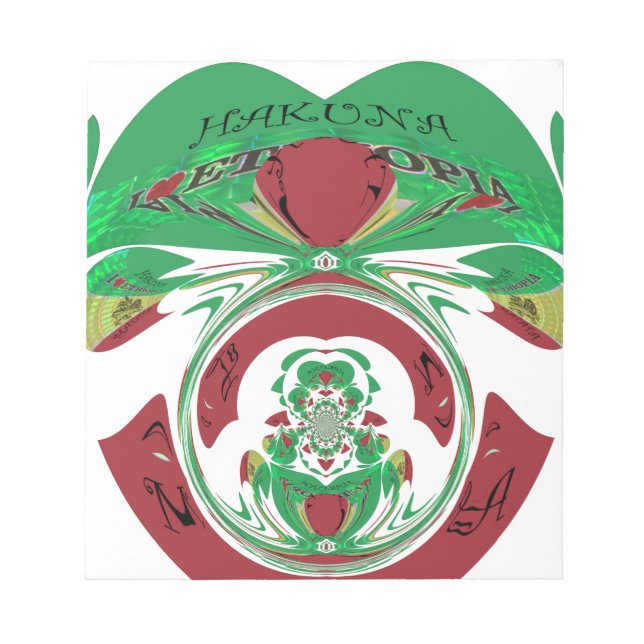 Bloco De Notas Crie o seu. Eu amo a bela Etiópia. (Frente)