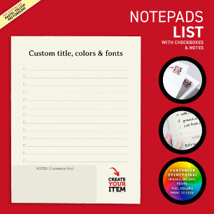 Bloco De Notas CRIE-O-SEU Personalizado faça o upload da sua list