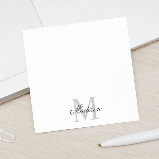 Bloco De Notas Crie seu nome personalizado Monograma Caligrafia P (This custom name monogram calligraphy post-it note is a stylish way to keep your notes organized)