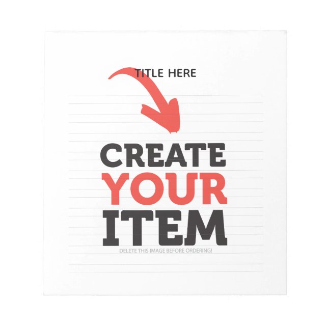 Bloco De Notas CRIE-SEU PRÓPRIO DIY Faça upload personalizado de  (Frente)