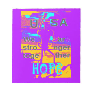 Bloco De Notas Crie Sua Esperança Dos EUA De Que Estaremos Mais F