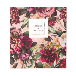 Bloco De Notas Crisântemo Romântico sobre Rosa Teia de Aranha