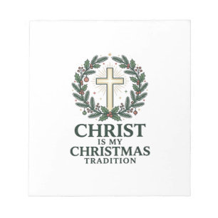 Bloco De Notas Cristo é Minha Tradição de Natal Versão Cruz Antig