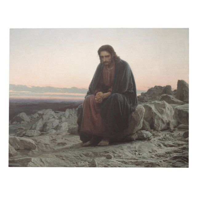 Bloco De Notas Cristo na Natureza Selvagem (por Ivan Kramskoi) (Frente)