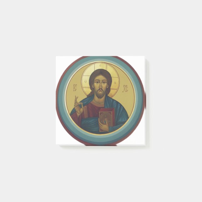 Bloco De Notas Cristo Pantocrator Bizantino Arte de Mosaico Redon (Frente)