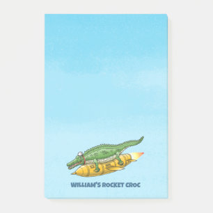 Bloco De Notas Crocodilo Foguete