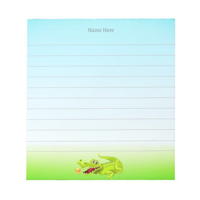 Bloco De Notas Crocodilo Grito em Vidro Azul Claro (Frente)