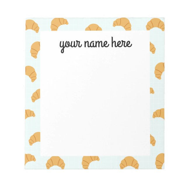 Bloco de Notas Croissant Personalizado (Frente)