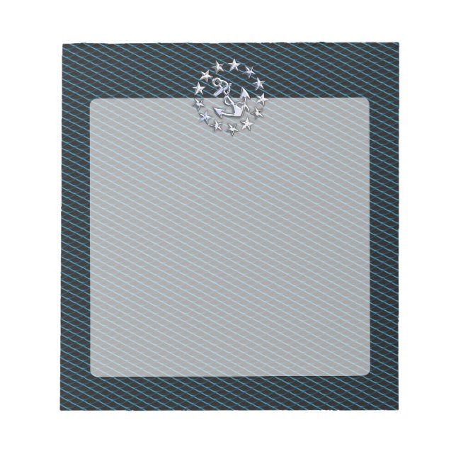 Bloco De Notas Cromo Azul Como Iate Flag Grille Automotive (Frente)