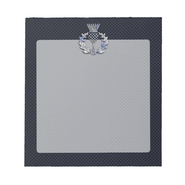 Bloco De Notas Cromo Como Fibra De Carbono Impressão (Frente)