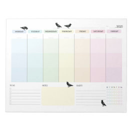 Bloco De Notas Crow Weekly Planner