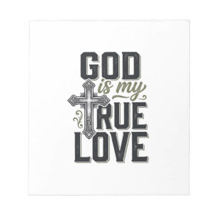 Bloco De Notas Cruz Cristã Deus É Meu Verdadeiro Amor Vetor