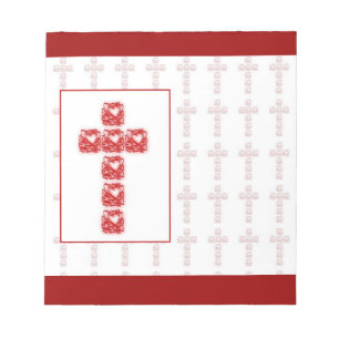 Bloco De Notas Cruz De Corações Em Vermelho