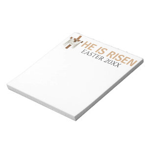 Bloco De Notas Cruz de Páscoa Vintage Personalizada Ele Ressuscit