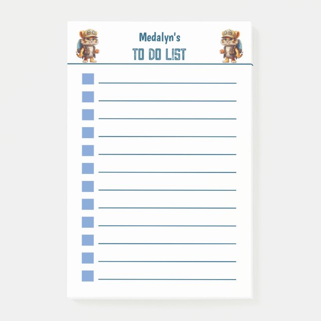 Bloco De Notas Cubo Tiger Joyful com mochila e bebendo (Frente)