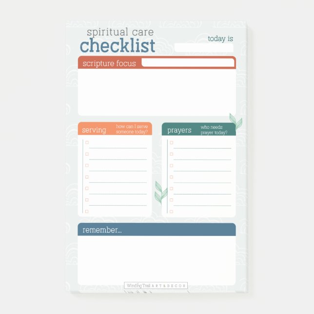 Bloco De Notas Cuidados Espiritais (Frente)