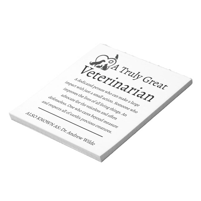 Bloco De Notas Cuidados Veterinários Com Animais De Companhia (Invertido)
