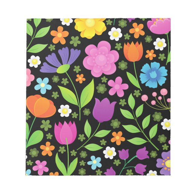 Bloco De Notas Cultive Flores Positivas Coloridas    (Frente)