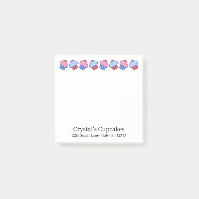 Bloco De Notas Cupcake Adorável Personalizado (Frente)