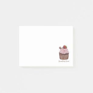 Bloco De Notas Cupcake De Morango Cento Em Aquarela