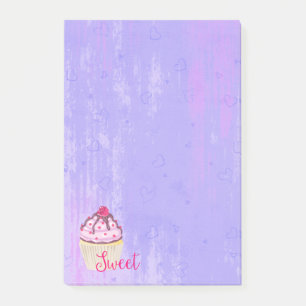 Bloco De Notas Cupcake doce com framboesa no topo