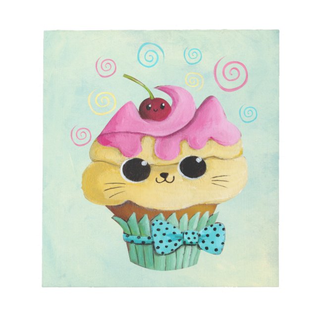 Bloco De Notas Cupcake Gatinho (Frente)