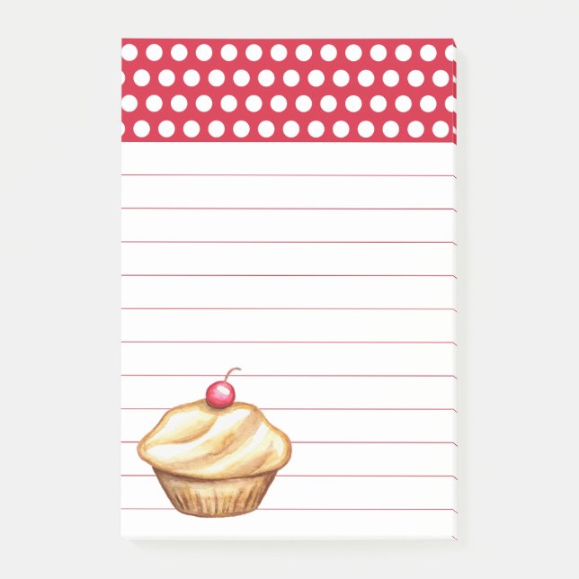 Bloco De Notas Cupcake Grocery List Postar Notas (Frente)
