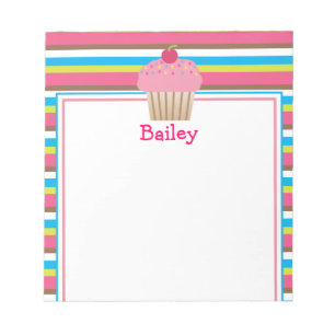 Bloco de Notas Cupcake Listrado de Doce Fofo