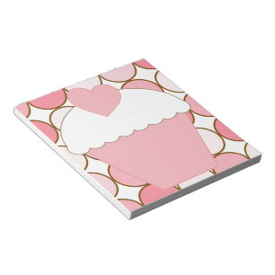 Bloco De Notas Cupcake rosa com pontos