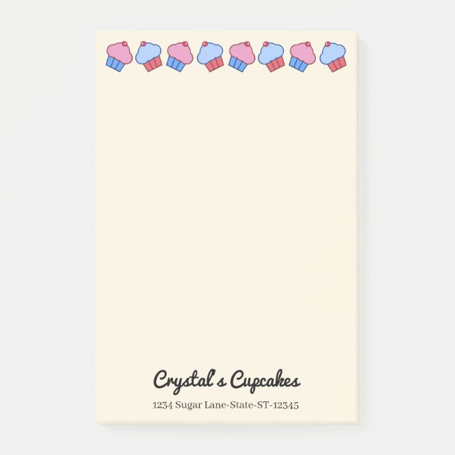 Bloco De Notas Cupcakes Caprichosos Personalizados  (Frente)