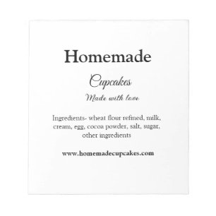 Bloco De Notas Cupcakes caseiros feitos com amor adicionar texto