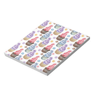 Bloco De Notas Cupcakes de aquarela coloridos