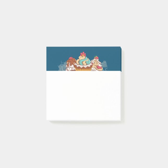 Bloco De Notas Cupcakes de Estilo Retro Deserto Doce (Frente)