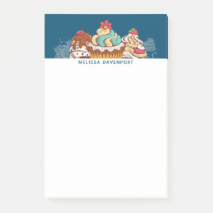 Bloco De Notas Cupcakes de Estilo Retro Deserto Doce