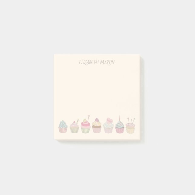 Bloco De Notas Cupcakes e Nome (Frente)