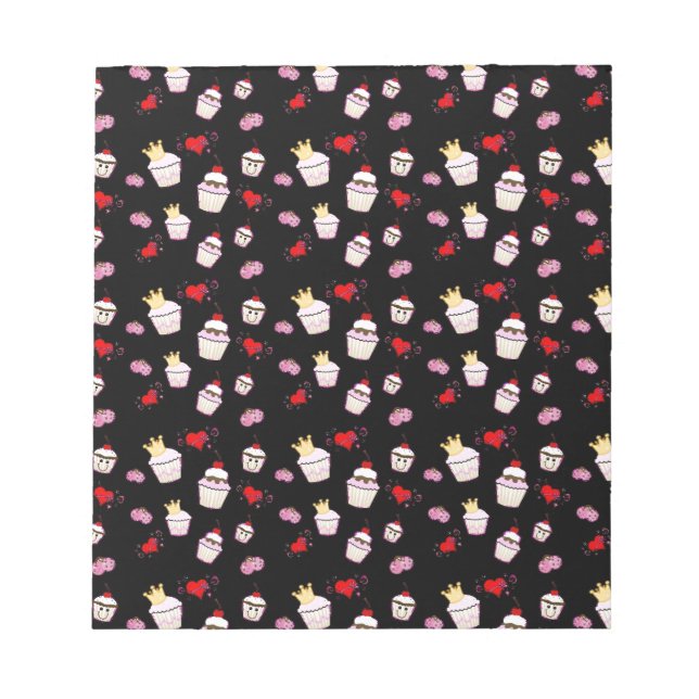 Bloco De Notas Cupcakes Kawaii Acessórios de padrão (Frente)