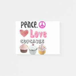 Bloco De Notas Cupcakes Peace Love design