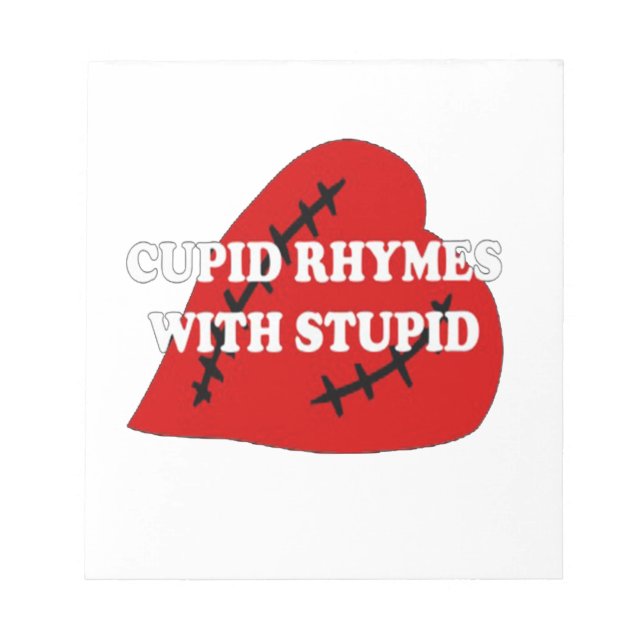 Bloco De Notas Cupido Rhymes Com Estúpidos (Frente)