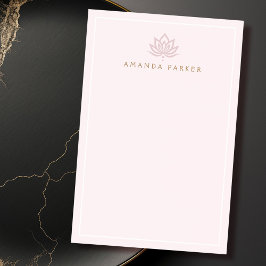 Bloco De Notas Cura de ioga rosa de flor de lotus estilizada